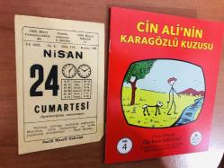 24 Nisan 1982 orijinal küçük boy Saatli Maarif takvim yaprağı (Cin Ali kitabı hediyeli:)