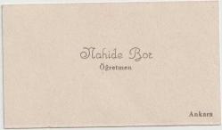 Kartvizit: Nahide Boz - Öğretmen, Ankara