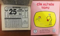 25 Ağustos 1998 orijinal Türkiye gazetesi takvim yaprağı (Cin Ali kitabı hediyeli :)