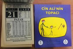 21 Mart 1999 hediyelik orijinal İmam Hatip takvim yaprağı (Cin Ali kitabı hediyeli:)