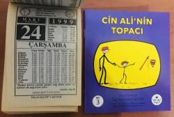 24 Mart 1999 hediyelik orijinal İmam Hatip takvim yaprağı (Cin Ali kitabı hediyeli:)