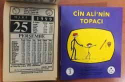 25 Mart 1999 hediyelik orijinal İmam Hatip takvim yaprağı (Cin Ali kitabı hediyeli:)