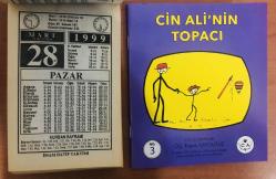 28 Mart 1999 hediyelik orijinal İmam Hatip takvim yaprağı (Cin Ali kitabı hediyeli:)