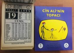 19 Şubat 1999 hediyelik orijinal İmam Hatip takvim yaprağı (Cin Ali kitabı hediyeli:)