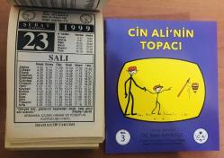 23 Şubat 1999 hediyelik orijinal İmam Hatip takvim yaprağı (Cin Ali kitabı hediyeli:)
