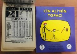 24 Şubat 1999 hediyelik orijinal İmam Hatip takvim yaprağı (Cin Ali kitabı hediyeli:)