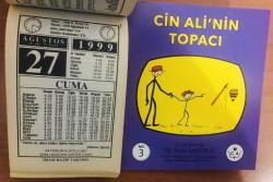 27 Ağustos 1999 hediyelik orijinal İmam Hatip takvim yaprağı (Cin Ali kitabı hediyeli:)