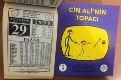29 Ağustos 1999 hediyelik orijinal İmam Hatip takvim yaprağı (Cin Ali kitabı hediyeli:)