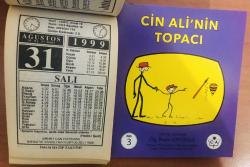 31 Ağustos 1999 hediyelik orijinal İmam Hatip takvim yaprağı (Cin Ali kitabı hediyeli:)