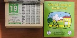 19 Şubat 1999 hediyelik orijinal Hicret takvim yaprağı (Cin Ali kitabı hediyeli:)