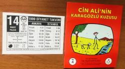 14 Mart 1999 hediyelik orijinal Diyanet takvim yaprağı (Cin Ali kitabı hediyeli:)