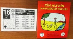 16 Mart 1999 hediyelik orijinal Diyanet takvim yaprağı (Cin Ali kitabı hediyeli:)