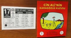 17 Mart 1999 hediyelik orijinal Diyanet takvim yaprağı (Cin Ali kitabı hediyeli:)