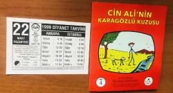 22 Mart 1999 hediyelik orijinal Diyanet takvim yaprağı (Cin Ali kitabı hediyeli:)