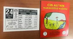 24 Ağustos 1999 hediyelik orijinal Diyanet takvim yaprağı (Cin Ali kitabı hediyeli:)