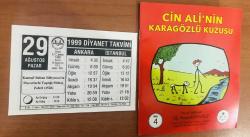 29 Ağustos 1999 hediyelik orijinal Diyanet takvim yaprağı (Cin Ali kitabı hediyeli:)