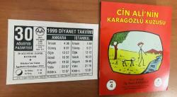 30 Ağustos 1999 hediyelik orijinal Diyanet takvim yaprağı (Cin Ali kitabı hediyeli:)