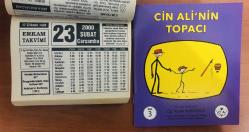 23 Şubat 2000 hediyelik orijinal Erkam takvim yaprağı (Cin Ali kitabı hediyeli:)