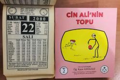 22 Şubat 2000 hediyelik orijinal İmam Hatip takvim yaprağı (Cin Ali kitabı hediyeli:)