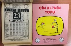 23 Şubat 2000 hediyelik orijinal İmam Hatip takvim yaprağı (Cin Ali kitabı hediyeli:)