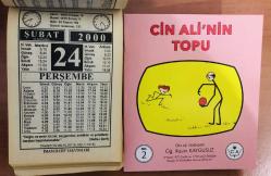 24 Şubat 2000 hediyelik orijinal İmam Hatip takvim yaprağı (Cin Ali kitabı hediyeli:)