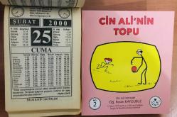 25 Şubat 2000 hediyelik orijinal İmam Hatip takvim yaprağı (Cin Ali kitabı hediyeli:)