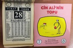 28 Şubat 2000 hediyelik orijinal İmam Hatip takvim yaprağı (Cin Ali kitabı hediyeli:)