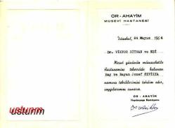 Efemera - 1966 BALAT OR-AHAYİM MUSEVİ HASTAHANESİ ANTETLİ İMZALI YAZIŞMA... - kitantik - kitaLog