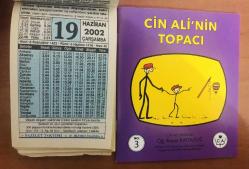 19 Haziran 2002 hediyelik orijinal Fazilet takvim yaprağı (Cin Ali kitabı hediyeli:)