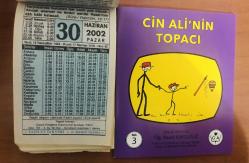 30 Haziran 2002 hediyelik orijinal Fazilet takvim yaprağı (Cin Ali kitabı hediyeli:)