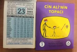 23 Mayıs 2002 hediyelik orijinal Fazilet takvim yaprağı (Cin Ali kitabı hediyeli:)