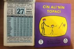 27 Mayıs 2002 hediyelik orijinal Fazilet takvim yaprağı (Cin Ali kitabı hediyeli:)