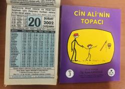 20 Şubat 2002 hediyelik orijinal Fazilet takvim yaprağı (Cin Ali kitabı hediyeli:)