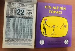 22 Şubat 2002 hediyelik orijinal Fazilet takvim yaprağı (Cin Ali kitabı hediyeli:)