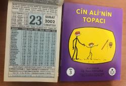 23 Şubat 2002 hediyelik orijinal Fazilet takvim yaprağı (Cin Ali kitabı hediyeli:)