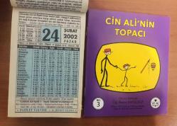 24 Şubat 2002 hediyelik orijinal Fazilet takvim yaprağı (Cin Ali kitabı hediyeli:)