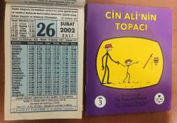 26 Şubat 2002 hediyelik orijinal Fazilet takvim yaprağı (Cin Ali kitabı hediyeli:)