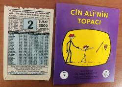 2 Şubat 2002 hediyelik orijinal Fazilet takvim yaprağı (Cin Ali kitabı hediyeli:)