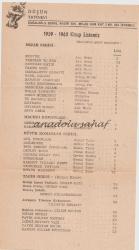 Düşün Yayınevi 1959 - 1960 Kitap Listesi