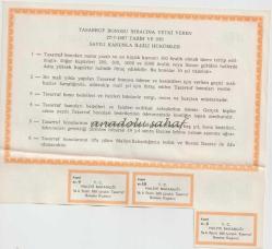 Maliye Bakanlığı Nama Yazılı Tasarruf Bonosu 1963 Mali Yılı Beş Yüz Lira