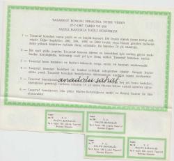 Maliye Bakanlığı Nama Yazılı Tasarruf Bonosu 1964 Mali Yılı Yüz Lira