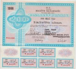 Maliye Bakanlığı Nama Yazılı Tasarruf Bonosu 1966 Mali Yılı Yüz Lira
