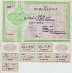 Maliye Bakanlığı Nama Yazılı Tasarruf Bonosu 1967 Mali Yılı Yüz Lira