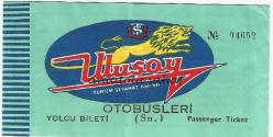 Otobüs Bileti: Ulusoy Turizm Seyahat Otobüsleri Yolcu Bileti No. 04652, 1978