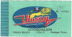 Otobüs Bileti: Ulusoy Turizm Seyahat Otobüsleri Yolcu Bileti No. 035591, 1978