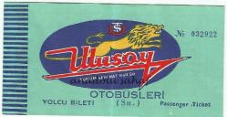 Otobüs Bileti: Ulusoy Turizm Seyahat Otobüsleri Yolcu Bileti No. 032922, 1978