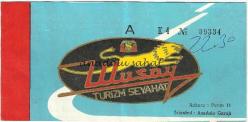 Otobüs Bileti: Ulusoy Turizm Seyahat Otobüsleri Yolcu Bileti No. 09334, 1978