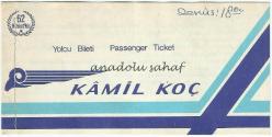 Otobüs Bileti: Kamil Koç Terminal İşletmeleri Yolcu Bileti No. 500842 - 62. Hizmet Yılı