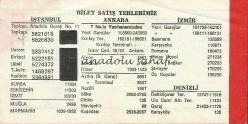 Otobüs Bileti: Köseoğlu Turizm Ticaret Otobüs İşletmesi  No. 63030, 1984