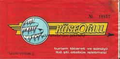 Otobüs Bileti: Köseoğlu Turizm Ticaret Otobüs İşletmesi  No. 10857, 1984